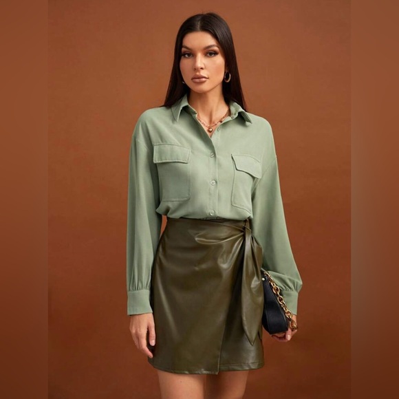 SHEIN | Tall Drop Shoulder Button Down - Picture 2 of 6